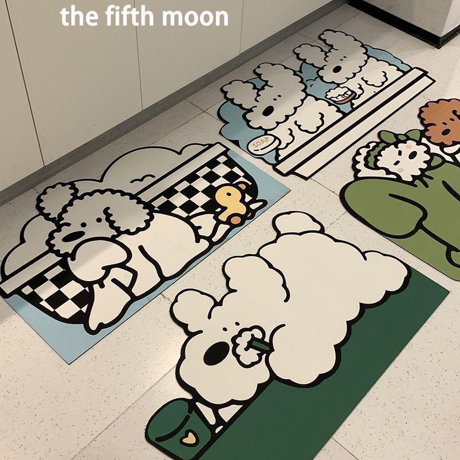 ins风可爱小狗卫生间浴室吸水硅藻科技绒软地垫可裁剪速干防滑垫