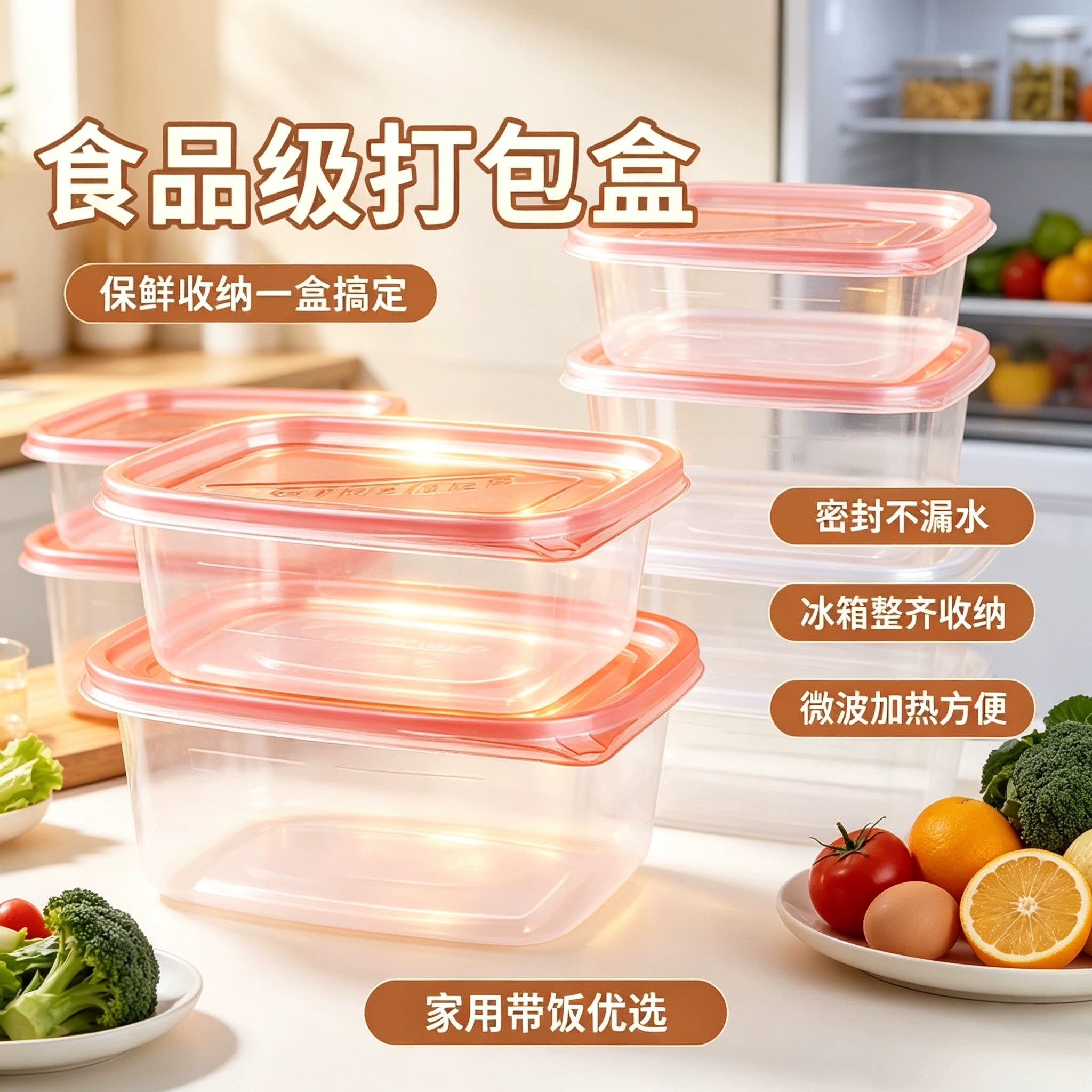 一次性餐盒食品级可微波带盖饭碗图片