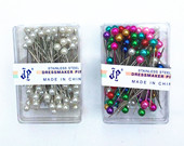 衍纸定位针珠光针 彩色白色塑料盒装 100枚珠光针 针长36mm