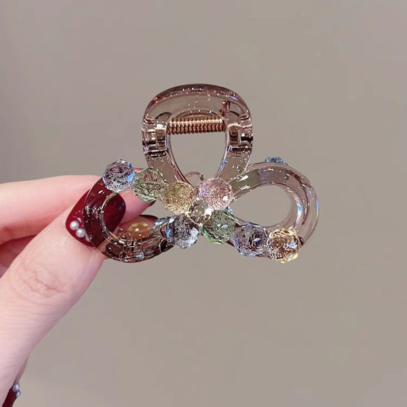 超闪彩色水钻蝴蝶结发夹