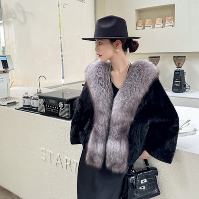 水貂整貂貂皮大衣女皮毛一体