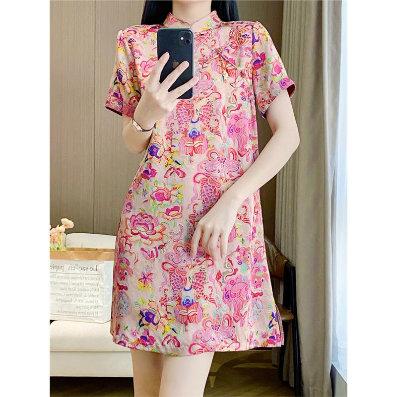 新中式国风连衣裙2025款夏