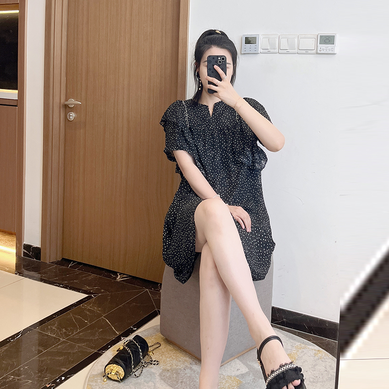 复古波点收腰显瘦薄利多销