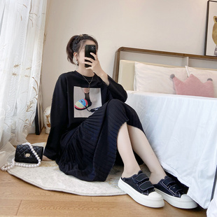 卫衣宽松大码显瘦胖mm减龄微胖女生连衣裙初秋新款女装大码2025年