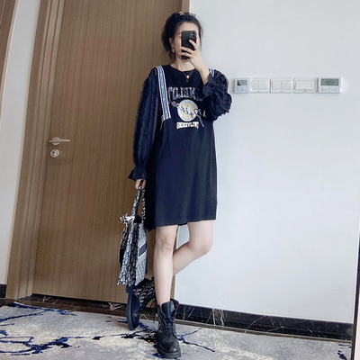 减龄胖mm新款别致时尚风连衣裙