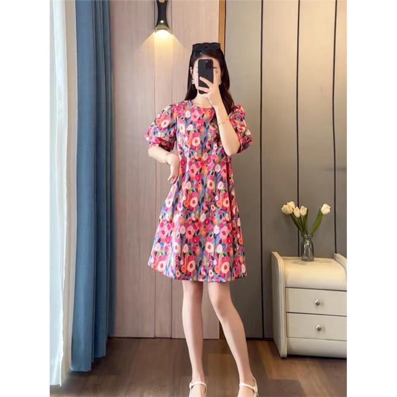 胖m大码女装简约田园风夏图片