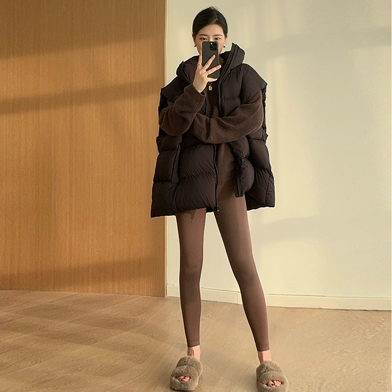 爵莱菲大码高端宽松外穿白鸭绒背心羽绒服冬季羽绒马甲女2025新款