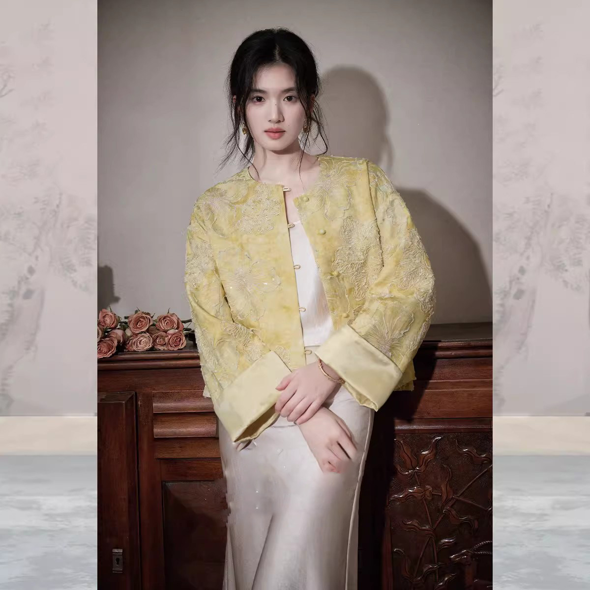 爵莱菲大码胖mm提花绣花外套新中式高级感小个子穿搭上衣春季2026,女装/女士精品,常规大码外套,淘宝优惠券,粉丝福利购,淘宝优惠卷