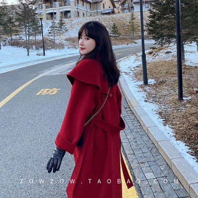 中长款新款双面呢过膝大码