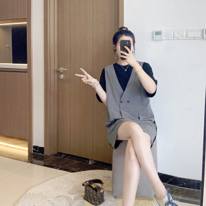 胖mm连衣裙高端大码显瘦假两件2025新款女装裙子休闲韩版宽松炸街