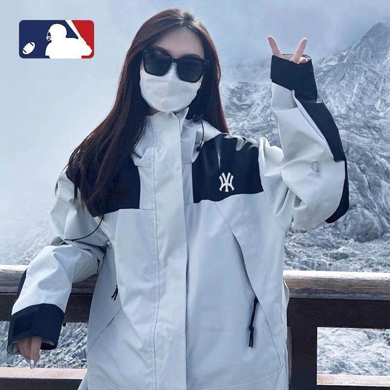 MLBNY冲锋衣女户外登山进藏旅行三合一外套可拆卸防风防水夹克