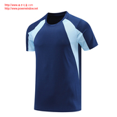 衫 动力之窗速干排汗蓝色短袖 跑步运动T恤轻薄透气半袖 训练服队服