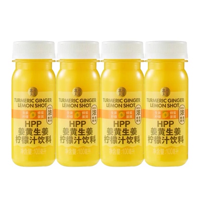 盒马 HPP姜黄生姜柠檬汁饮料100ml*4冷藏新品包邮