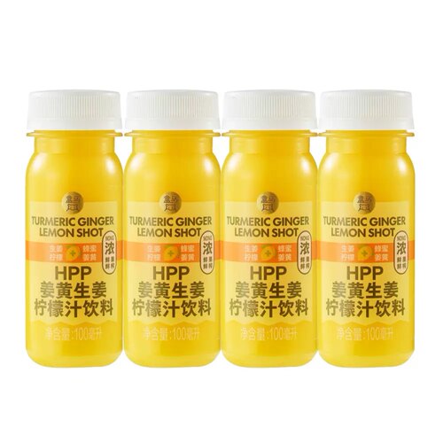 盒马 HPP姜黄生姜柠檬汁饮料100ml*4冷藏新品包邮