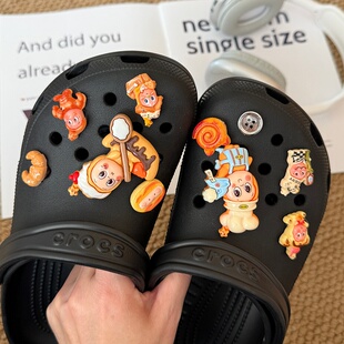 厨师星星可爱卡通鞋 饰diy鞋 花鞋 配饰装 扣配件 扣洞洞鞋 新款