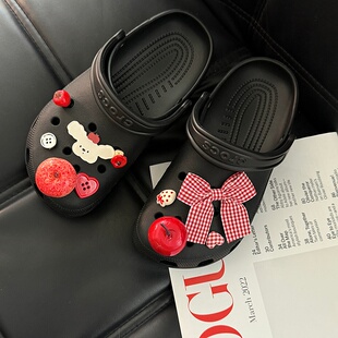 扣DIY装 配饰可爱卡通鞋 饰扣配件 苹果小狗洞洞鞋 新款