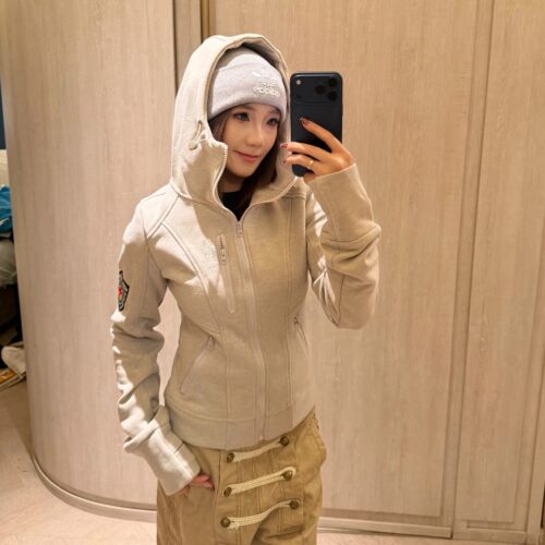 德绒显瘦连帽卫衣女春秋复古潮牌