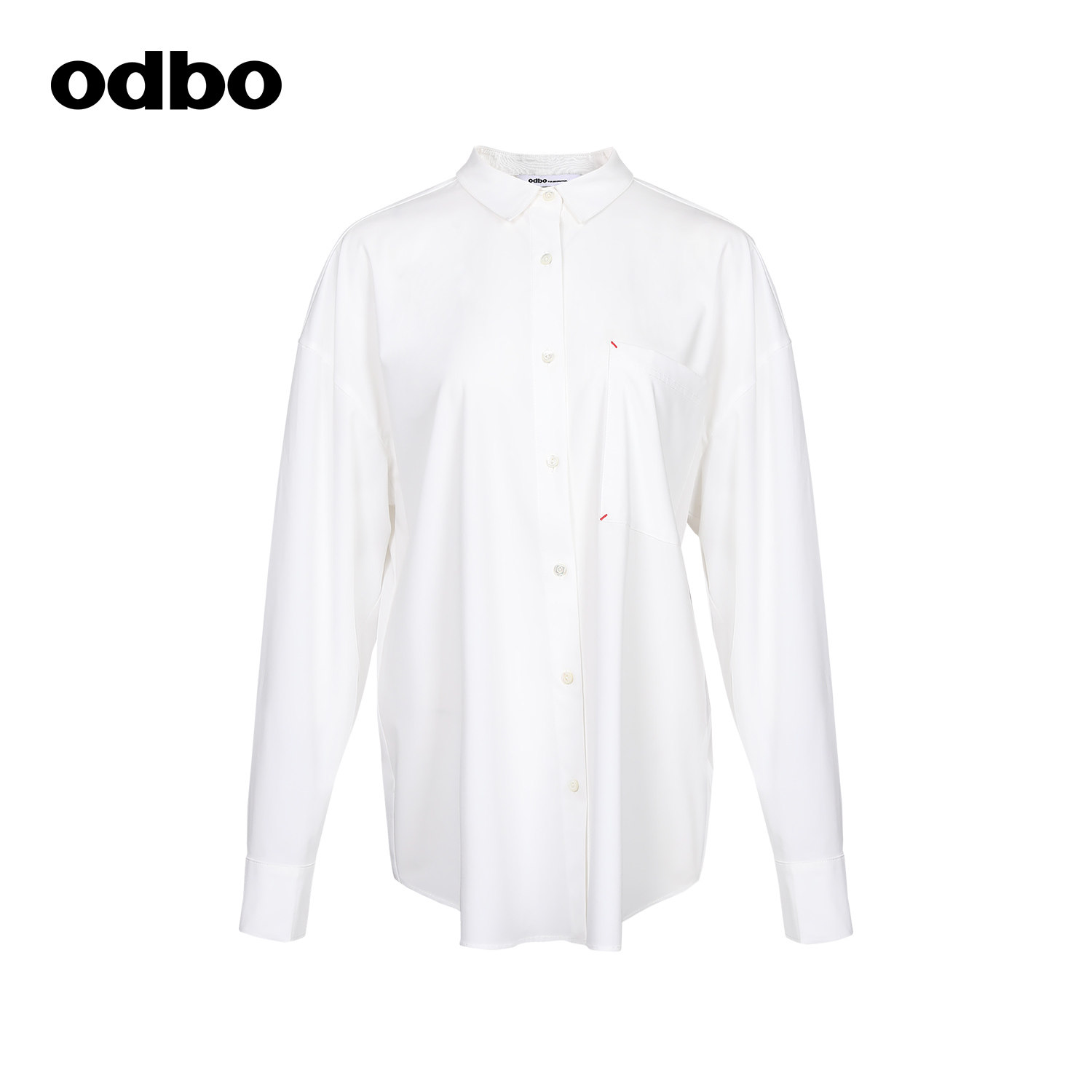 odbo/欧迪比欧 纯白长袖衬衫男女同款高级感痞帅夏季外穿外套轻奢