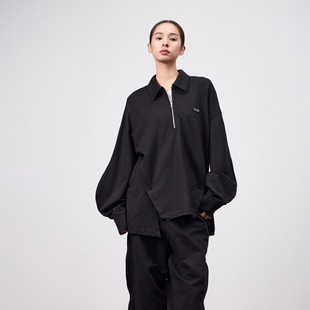 odbo 半拉链外套春秋休闲简约卫衣保暖宽松上衣 欧迪比欧男女同款