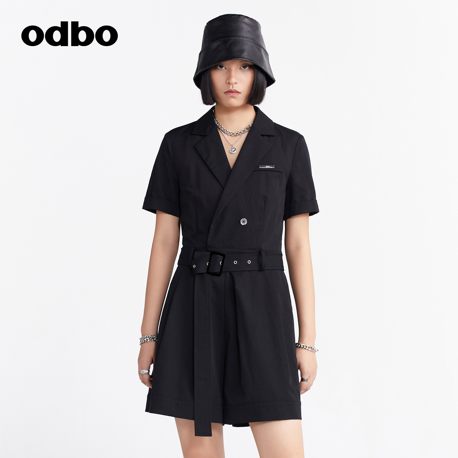 heardbyodbo短袖西装连体裤