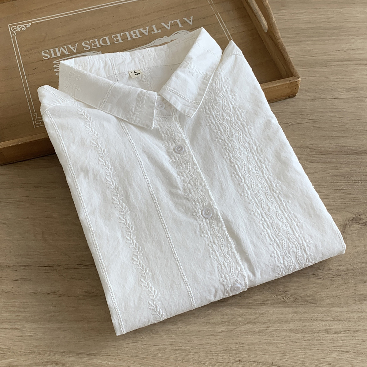 秋季新款甜美文艺全棉刺绣白衬衫女长袖学生百搭简约翻领内搭衬衣,女装/女士精品,衬衫,淘宝优惠券,粉丝福利购,淘宝优惠卷