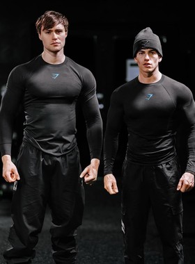 长袖无缝gym_shark Onyx 5.0 紧身衣 弹力运动训练修身上衣健身服