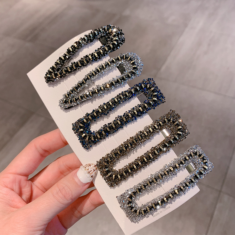 韩版气质一字水钻bb夹少女刘海