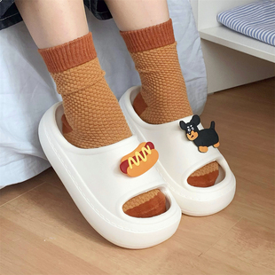 学生新款休闲情侣卡通个性狗狗拖鞋厚底男女ins风趣味夏季凉拖鞋