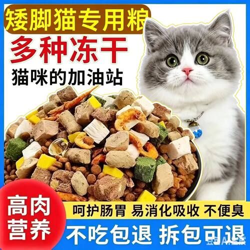 矮脚猫专用冻干猫粮10斤装成猫幼猫大包装通用型发腮全价大小通用