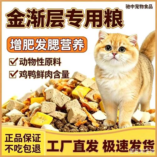 金渐层猫粮10斤大包装成幼猫通用高蛋白冻干营养流浪猫鱼肉二月