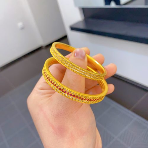 深圳水贝黄金包银手镯女镶钻