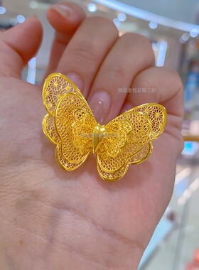 金包银戒指在逃公主大蝴蝶结女款包金戒指9999真金包纯银送礼物