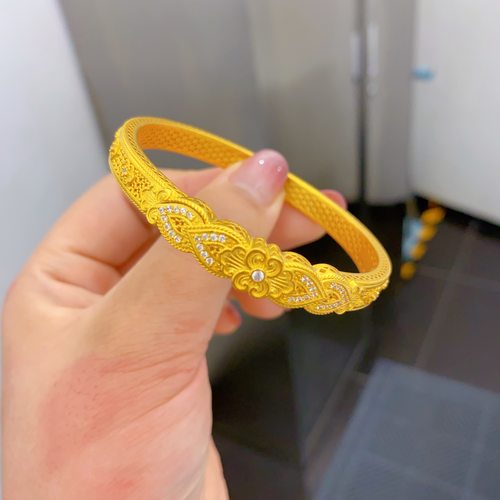 黄金包银手镯女款时尚气质款