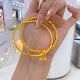 麻花两世欢黄金包银手镯女款 简约送老婆礼 莲蓬轻奢古法金镯子时尚