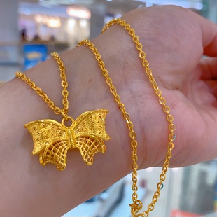 金包银蝴蝶结项链女款在逃公主流苏吊坠正品锁骨毛衣链结婚送女友