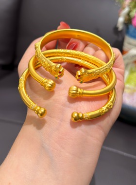 盛尊黄金包银开口手镯可调节