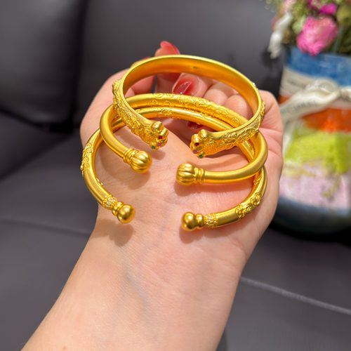 盛尊黄金包银开口手镯可调节