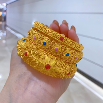 金包银手镯花丝闭口珐琅彩送闺蜜