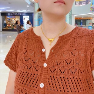 金包银在逃公主项链金店同款锁骨链网红设计蝴蝶结套链情人节礼物