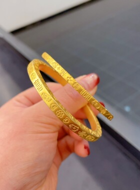 水贝黄金包银复古实心手镯女