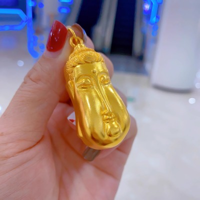 金包银吊坠女长脸佛送老婆礼物