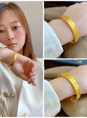 金包银手镯女碎碎冰爆闪金店同款