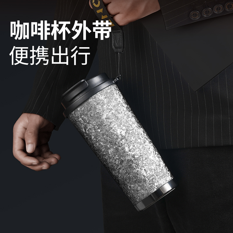 英国ENO高档精致咖啡杯外带保温杯男女2025新款吸管水杯子纯钛杯