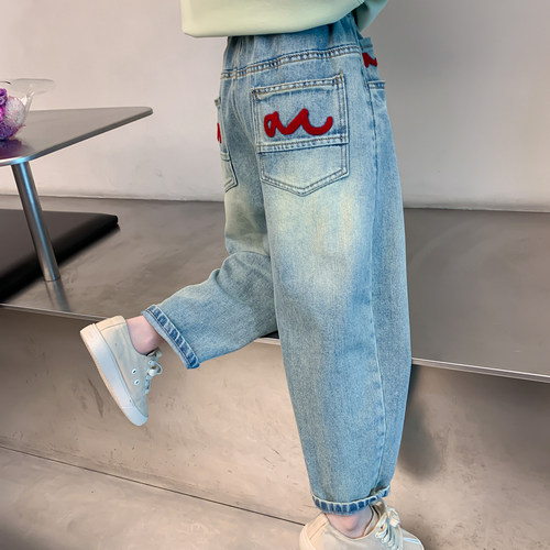 女童牛仔裤春装2025新款