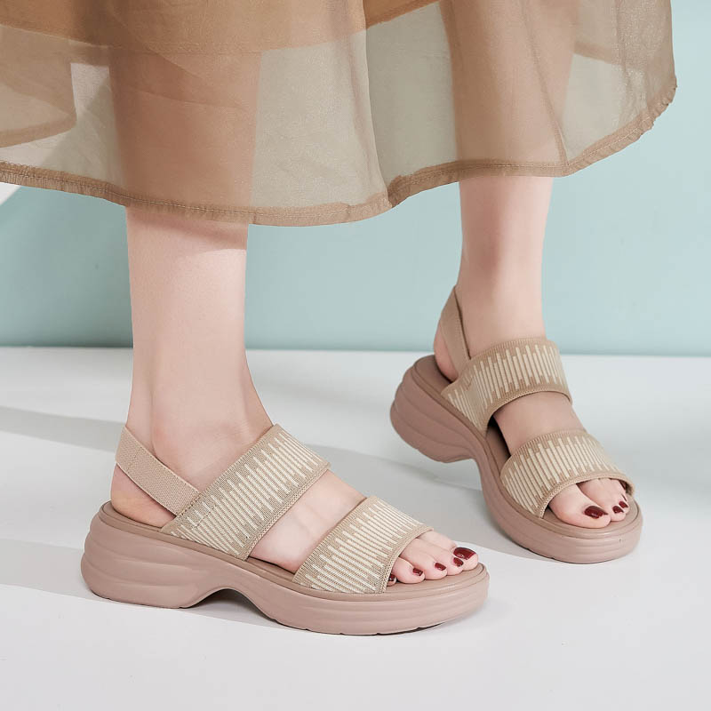 新款夏厚底妈妈沙滩鞋不磨脚