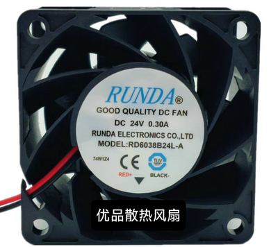 RD6038B24L-A 全新RUNDA  24V 0.30A 6038 6CM轴承变频器散热风扇