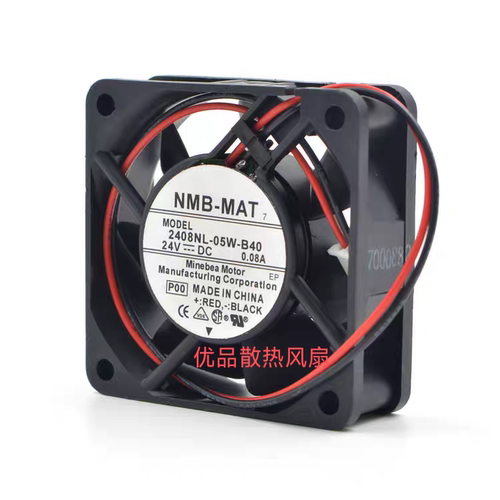 NMB 2408NL-05W-B40 6020 24V 0.08A 6CM2线双轴承变频器散热风扇