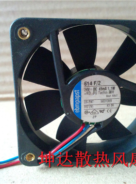 原装 EBMPAPST 614f/2 6015 24V 1.1W 6cm 变频器 散热风扇