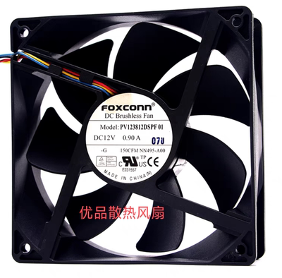 富士康12CM 12V 0.90A 12038 4线PMW温控机箱风扇PV123812DSPF 01