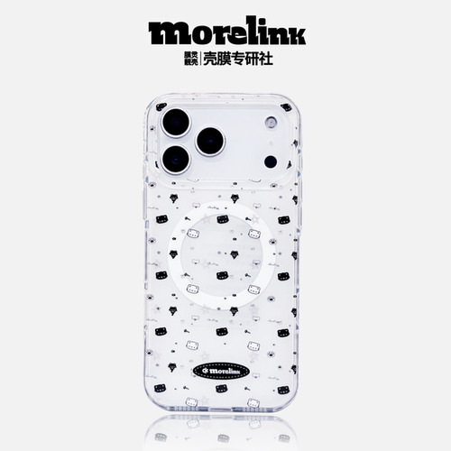 Morelink｜ 原创新款可爱小众Kitty猫手机壳适用于iPhone17/16/15ProMax/ 全包防摔17pro磁吸清新少女心ins风